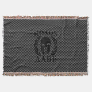 Molon Labe Spartan Warrior Laurels Carbon Decor Throw Blanket