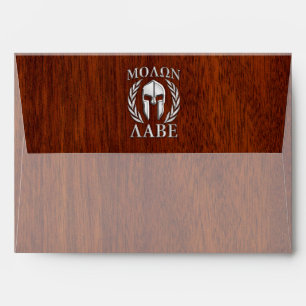 Molon Labe Spartan Warrior Laurels Chro Wood Print Envelope