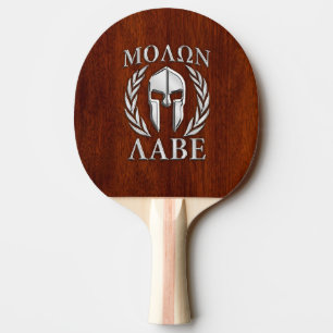 Molon Labe Spartan Warrior Laurels Chro Wood Print Ping Pong Paddle