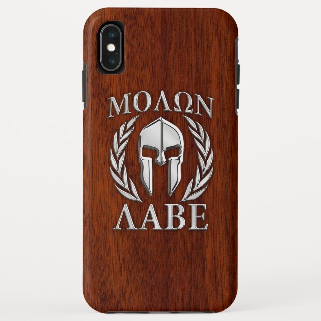 Molon Labe Spartan Warrior Laurels Chrome Style Case-Mate iPhone Case (Back)