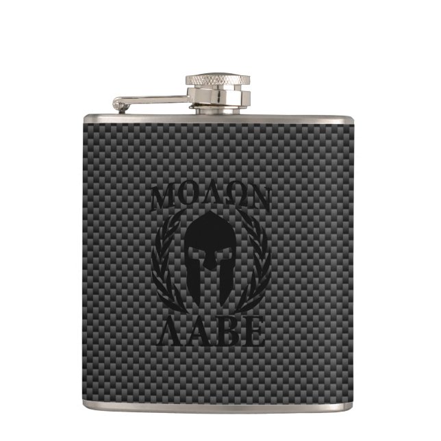 Molon Labe Spartan Warrior Laurels Hip Flask (Front)