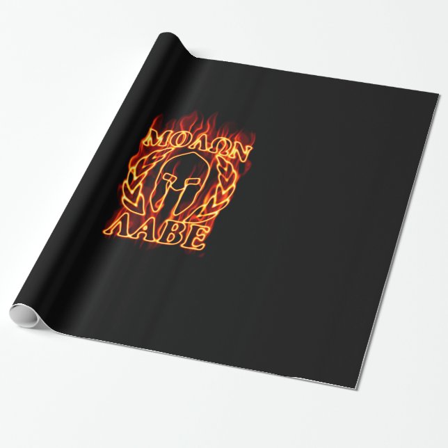 Molon Labe Spartan Warrior Laurels on Fire Wrapping Paper (Unrolled)