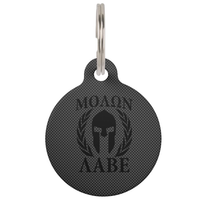 Molon Labe Spartan Warrior Laurels Pet Tag (Front)
