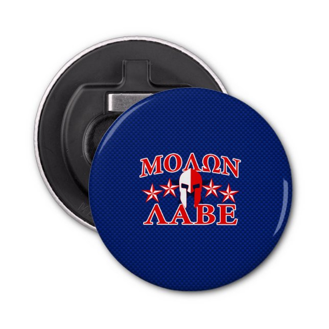 Molon Labe Spartan Warrior Mask 5 stars Patriot Bottle Opener (Front)