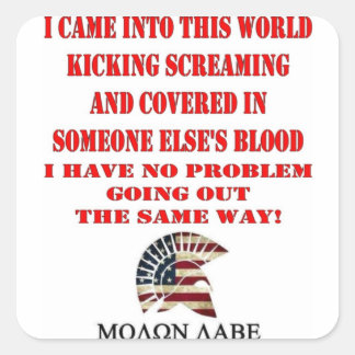 MOLON LABE SQUARE STICKER