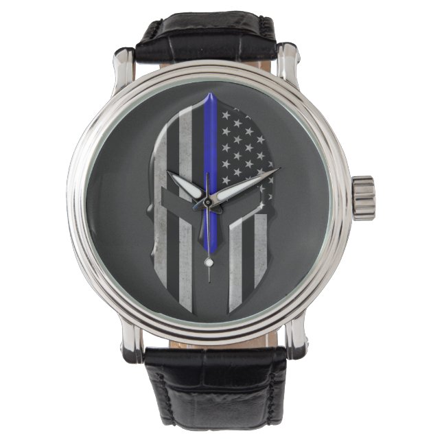 Molon Labe Thin Blue Line Watch (Front)