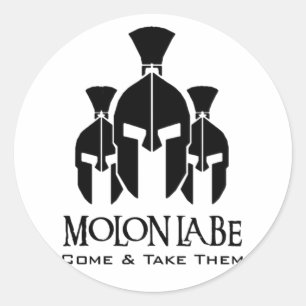 MOLON LABE Triple Threat words Classic Round Sticker