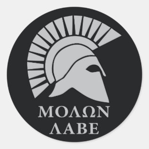 Molon Labe vers01 round decal sticker