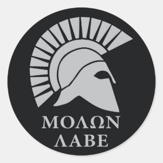Molon Labe vers01 round decal sticker