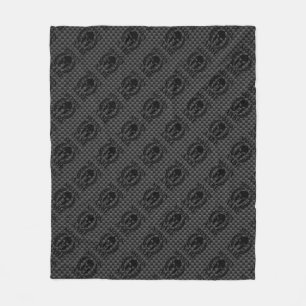 Molon Labe Warrior Laurels on Black Carbon Fleece Blanket
