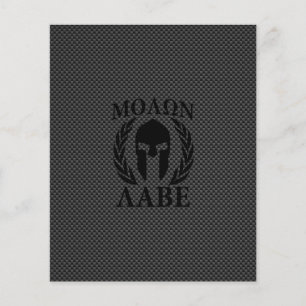 Molon Labe Warrior Laurels on Black Carbon Flyer