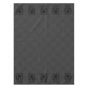 Molon Labe Warrior Laurels on Black Carbon Tablecloth