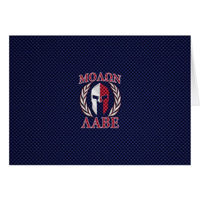 Molon Labe Warrior Mask Blue Carbon Fibre Print (Front Horizontal)