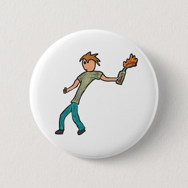 Molotov Cocktail 6 Cm Round Badge (Front)