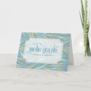 Molte Grazie Sky Blue Botanical Italian Thank You Card