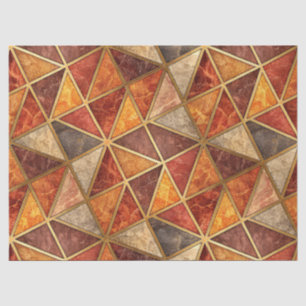 Molten Amber and Crimson Geometric - Marble Mosaic Tissue Paper