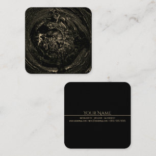 MOLTEN Black Tan Metalsmith Square Business Card