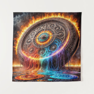 Molten Clock of Fire Tapestry