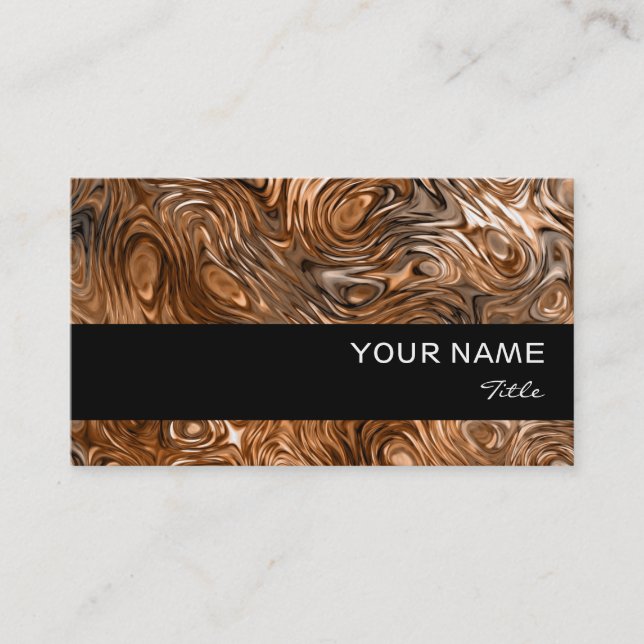 Molten "Copper" print business card black stripe (Front)