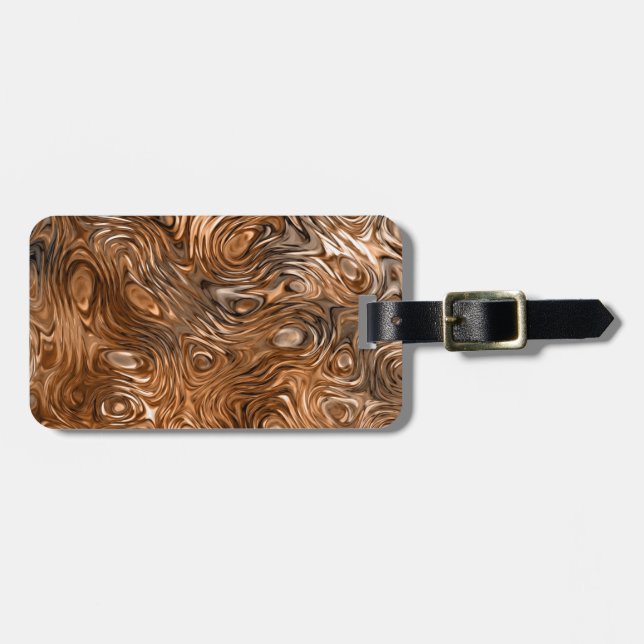 Molten "Copper" print Text luggage tag cream back (Front Horizontal)