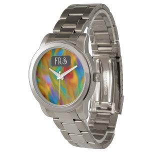 Molten Glass - Colourful Abstract Flames - custom Watch