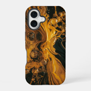 Molten Gold Abstract iPhone 16 Case