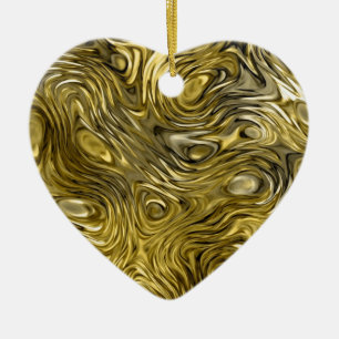 Molten "gold" print ornament heart
