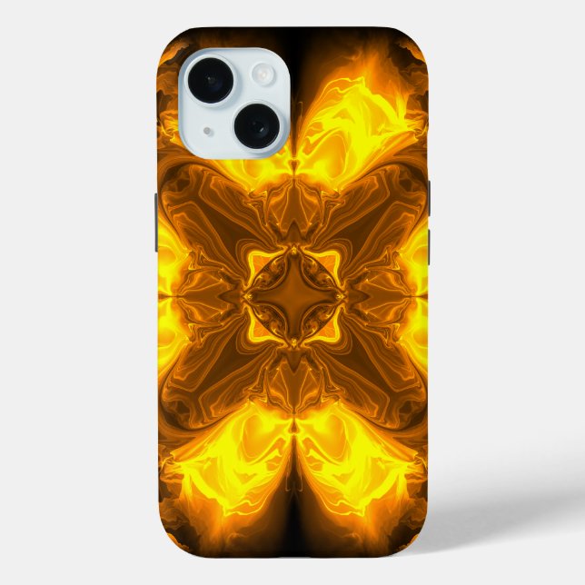 Molten Gold Solar Fractal Art Case-Mate iPhone Case (Back)