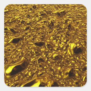 Molten Gold Square Sticker