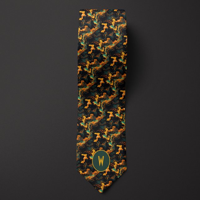 Molten Green Gold Abstract Tie (Creator Uploaded)