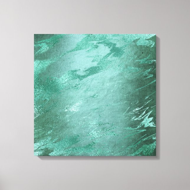 Molten Jade | Emerald Green Luxury Marble Canvas Print (Front)