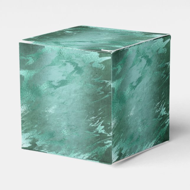 Molten Jade | Emerald Green Luxury Marble Favour Box (Front Side)