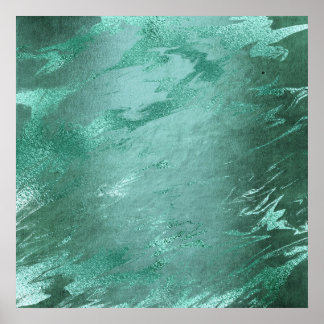 Molten Jade | Emerald Green Luxury Marble Poster