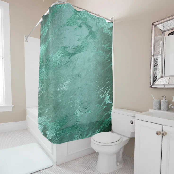 Molten Jade Emerald Green Luxury Marble Shower Curtain Zazzle