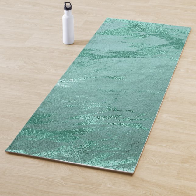 Molten Jade | Emerald Green Luxury Marble Yoga Mat (In Situ)
