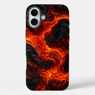 Molten Lava Flow Abstract Pattern iPhone 16 Plus Case
