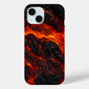 Molten Lava Flow Volcanic Fire Texture iPhone 15 Case