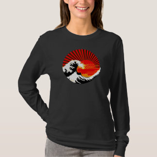MOLTEN LAVA JAPANESE KANAGAWA WAVE LONG SLEEVE T-Shirt