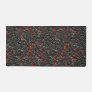 Molten lava volcano black and red desk mat