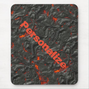 Molten lava volcano black and red mouse mat