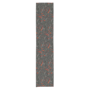 Molten lava volcano black and red short table runner