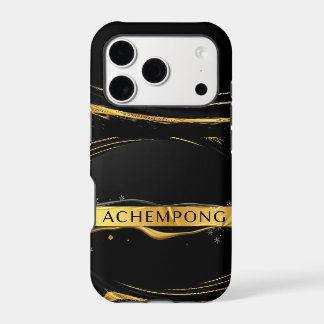 Molten Opulence: Designer Black & Gold Flowing Abs