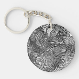 Molten print Text acrylic grey back Key Ring