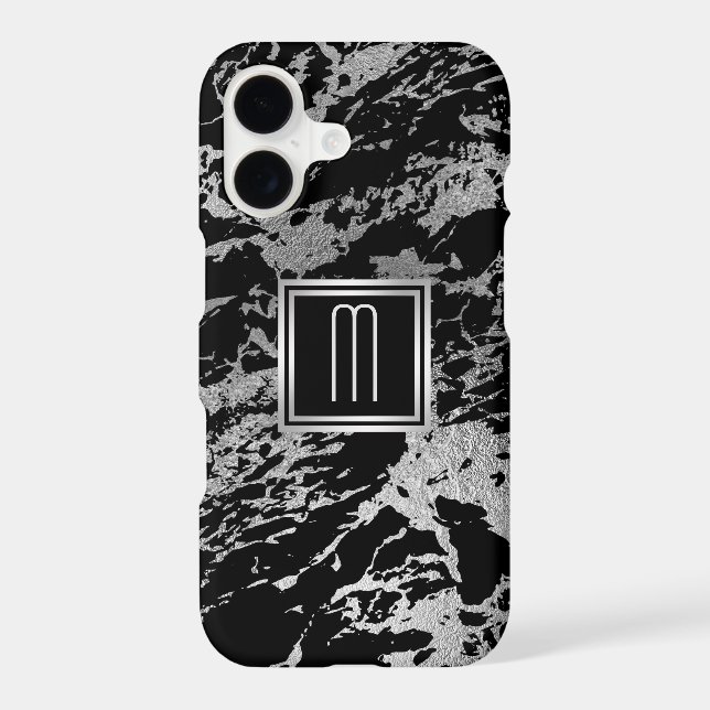 Molten Silver on Black Monogram (Back)