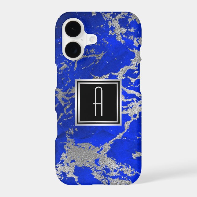 Molten Silver on Blue Monogram (Back)