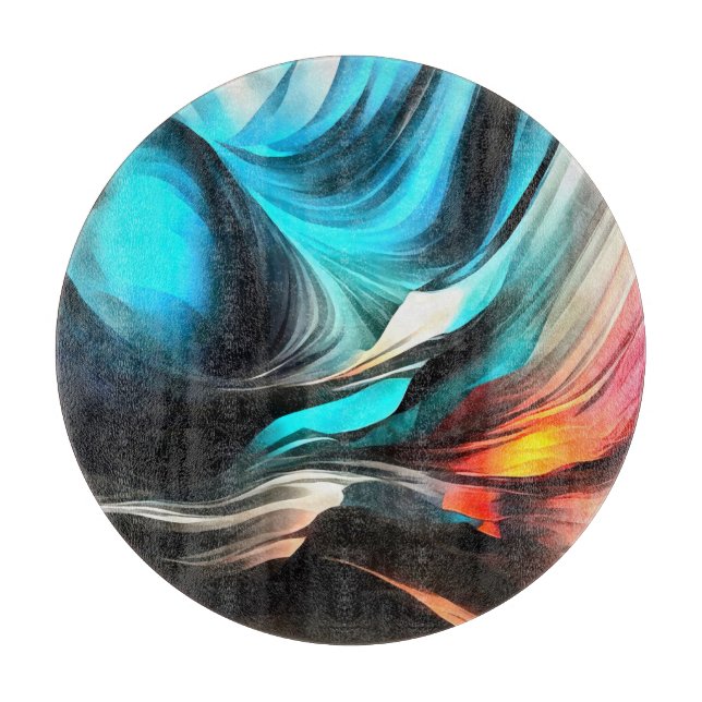 Molten Warmth Vivid Abstract Landscape 2 Cutting Board (Front)