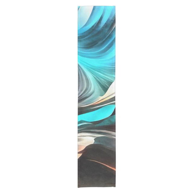 Molten Warmth Vivid Abstract Landscape 2 Short Table Runner (Front)
