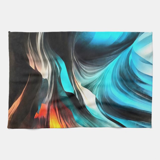 Molten Warmth Vivid Abstract Landscape 2 Tea Towel (Horizontal)