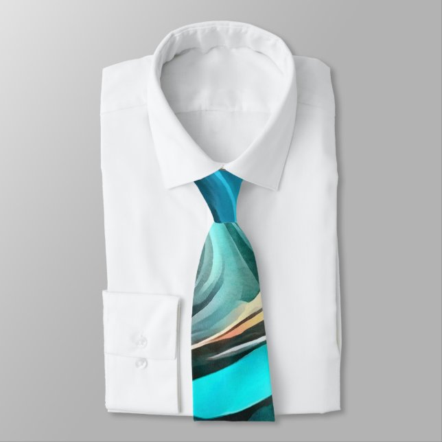 Molten Warmth Vivid Abstract Landscape 2 Tie (Tied)
