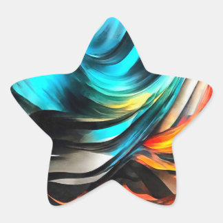 Molten Warmth Vivid Abstract Landscape 3 Star Sticker